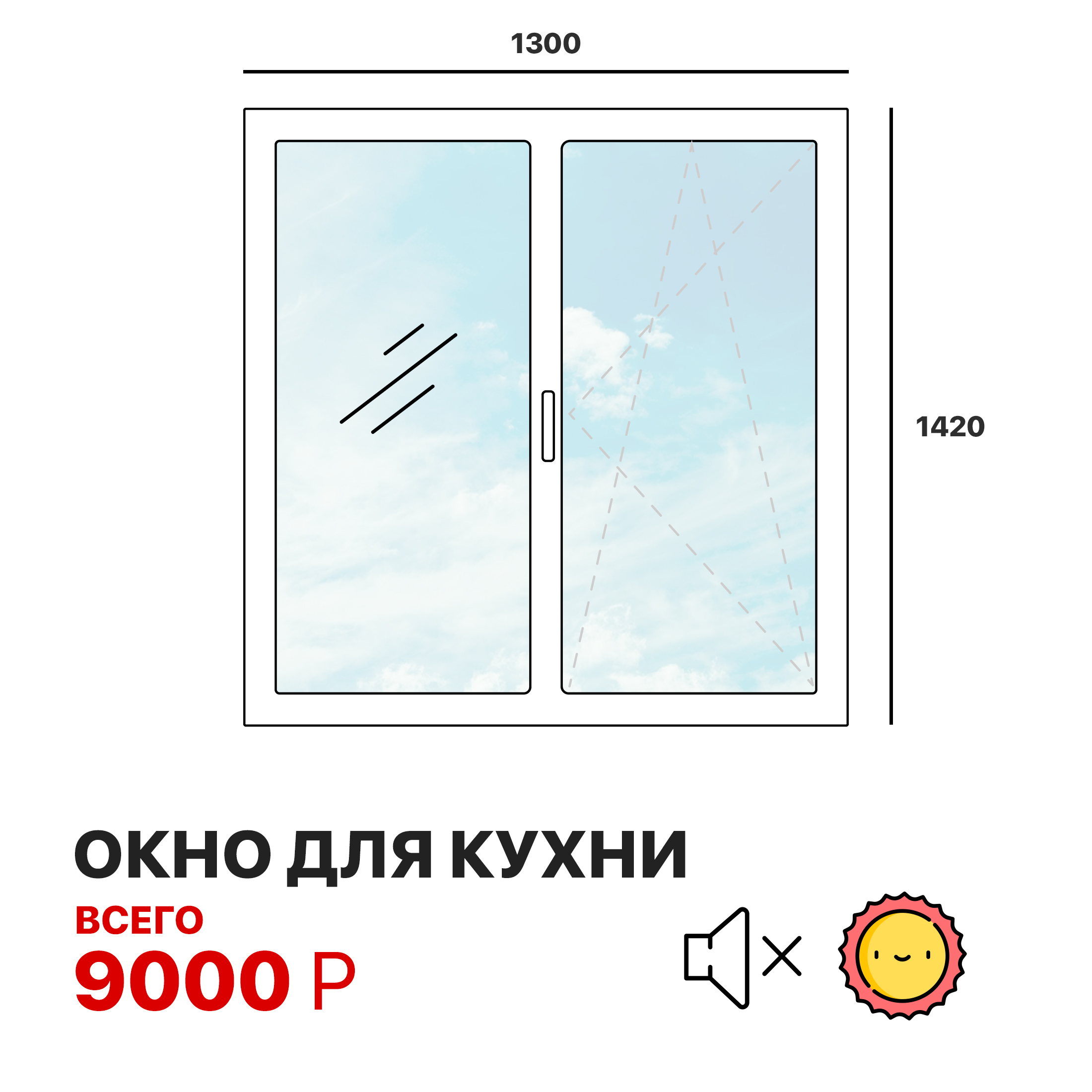 ОКНО НА КУХНЮ - от 9000 рублей. Окна Просвет